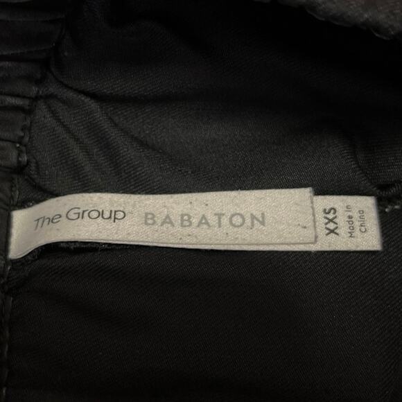 Aritzia Babaton Black Linen Drawstring Pull On Straight Ankle Trouser Pants XXS - Picture 4 of 5